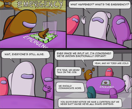 Emergency click - among us comics
